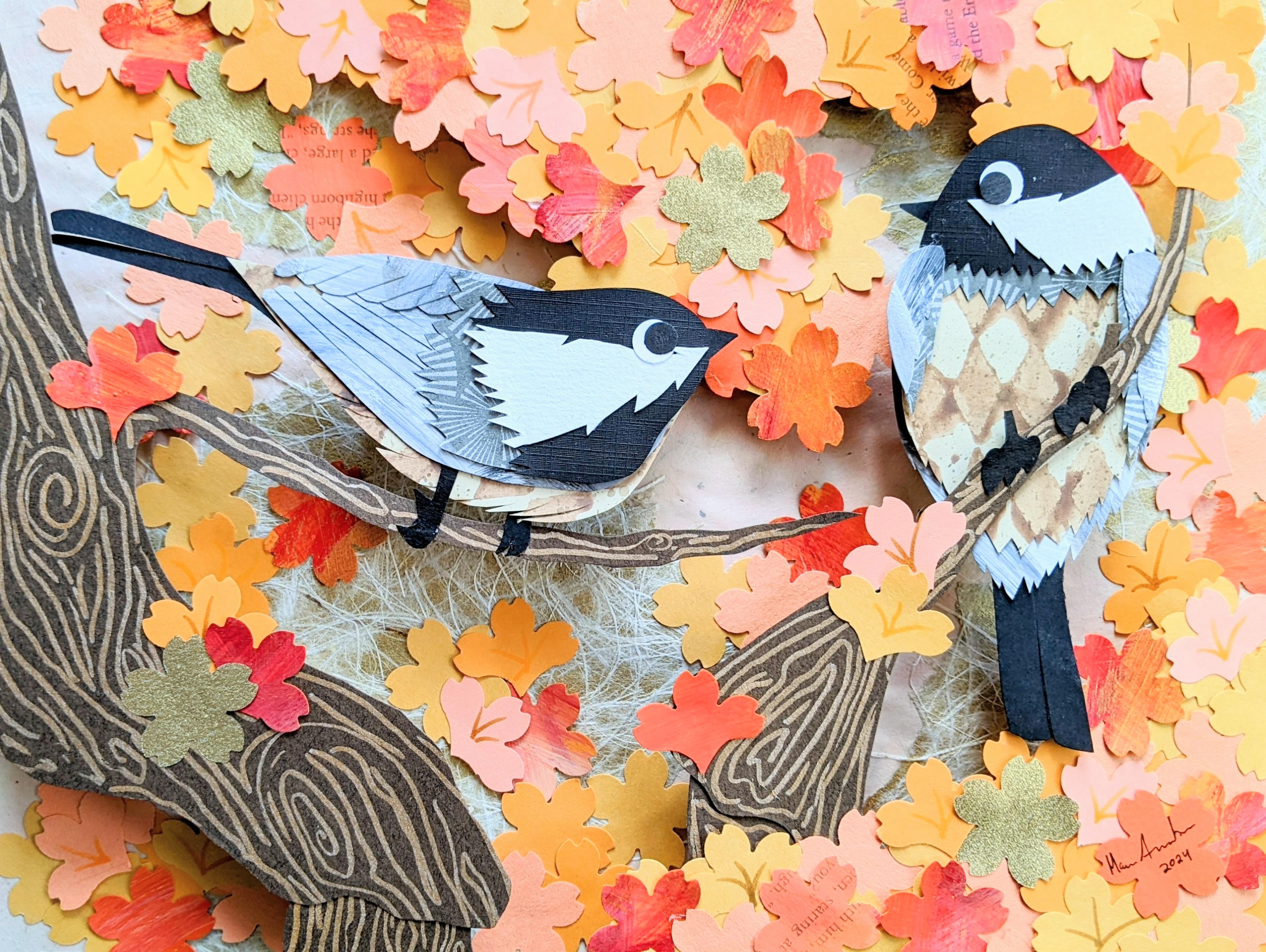 papercutting chickadees