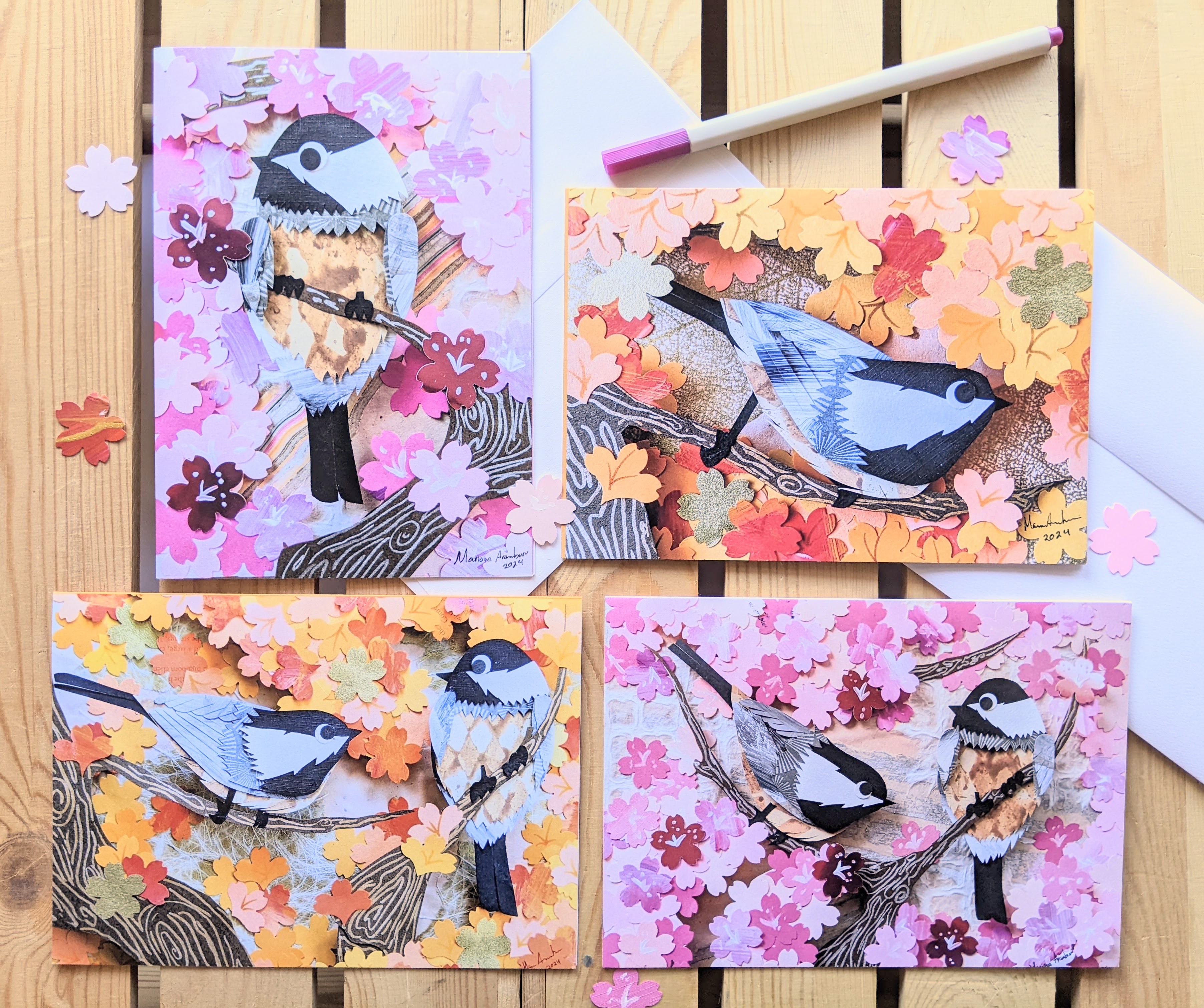 Chickadees greeting cards